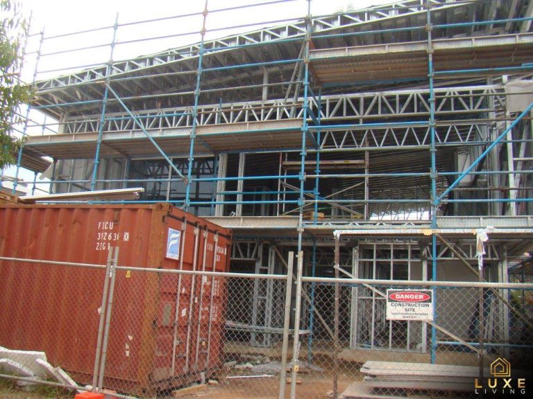 Steel frame construction of Luxe Living Homes